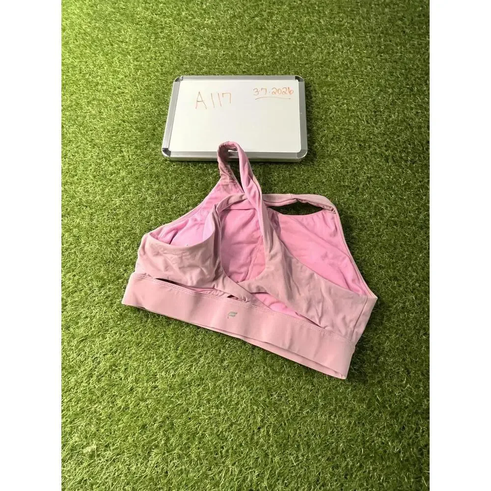 Fabletics Pink Sports‎ Bra Large L cross Back Straps